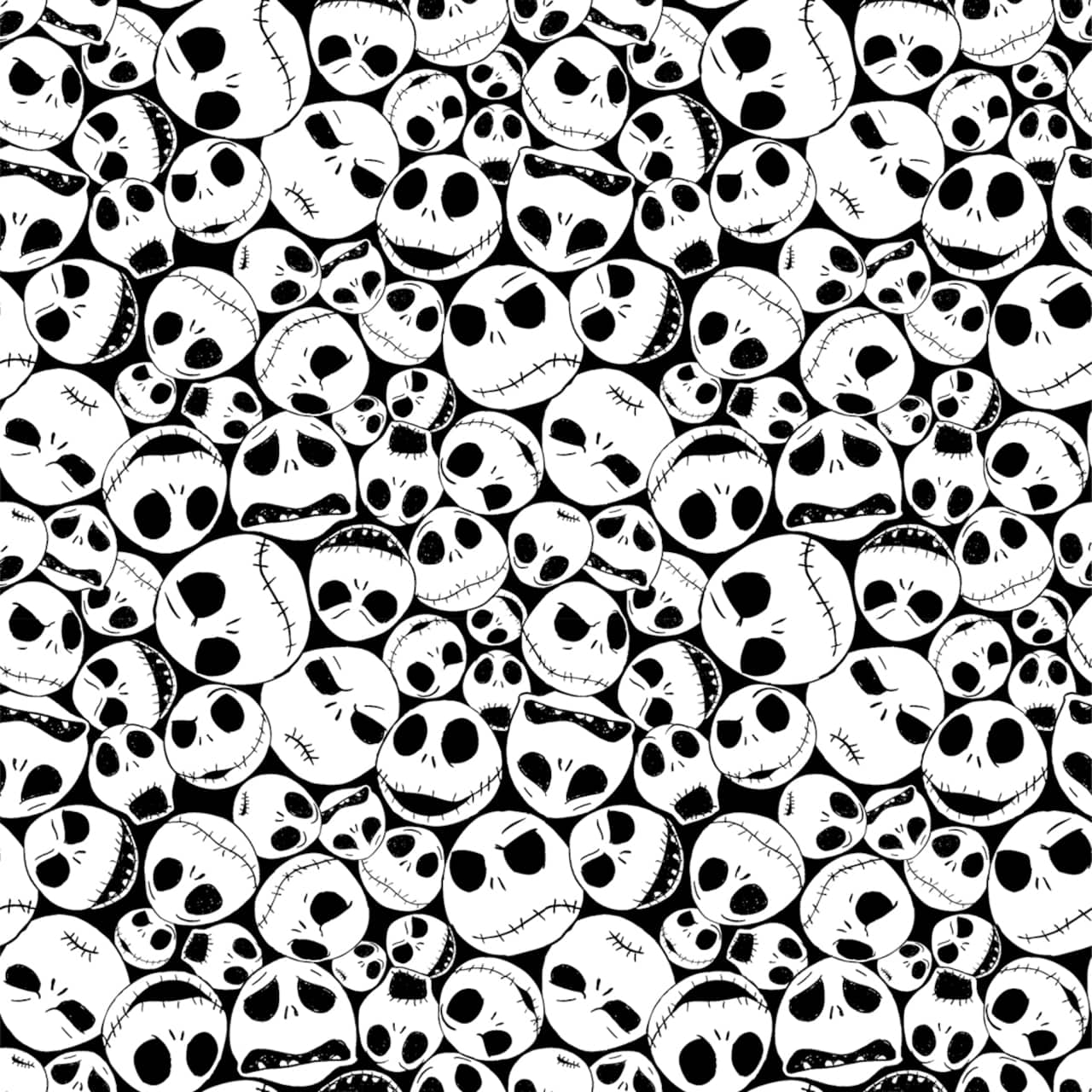 Disney&#xAE; Nightmare Before Christmas Black &#x26; White Jack Skellington Icon Print Cotton Fabric